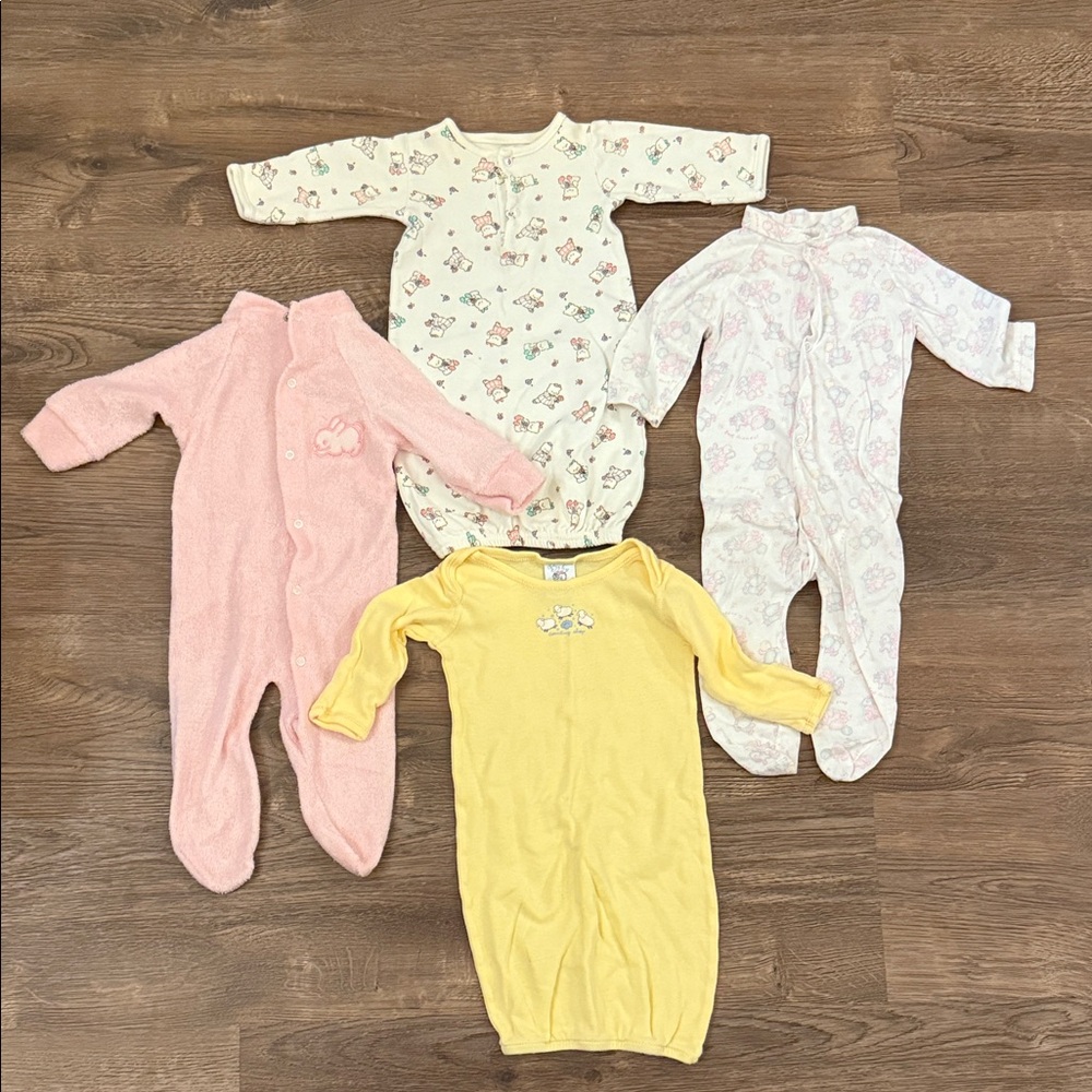 Charming Kids Footies Set - Pink, Yellow, and White